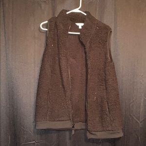 Black fuzzy vest